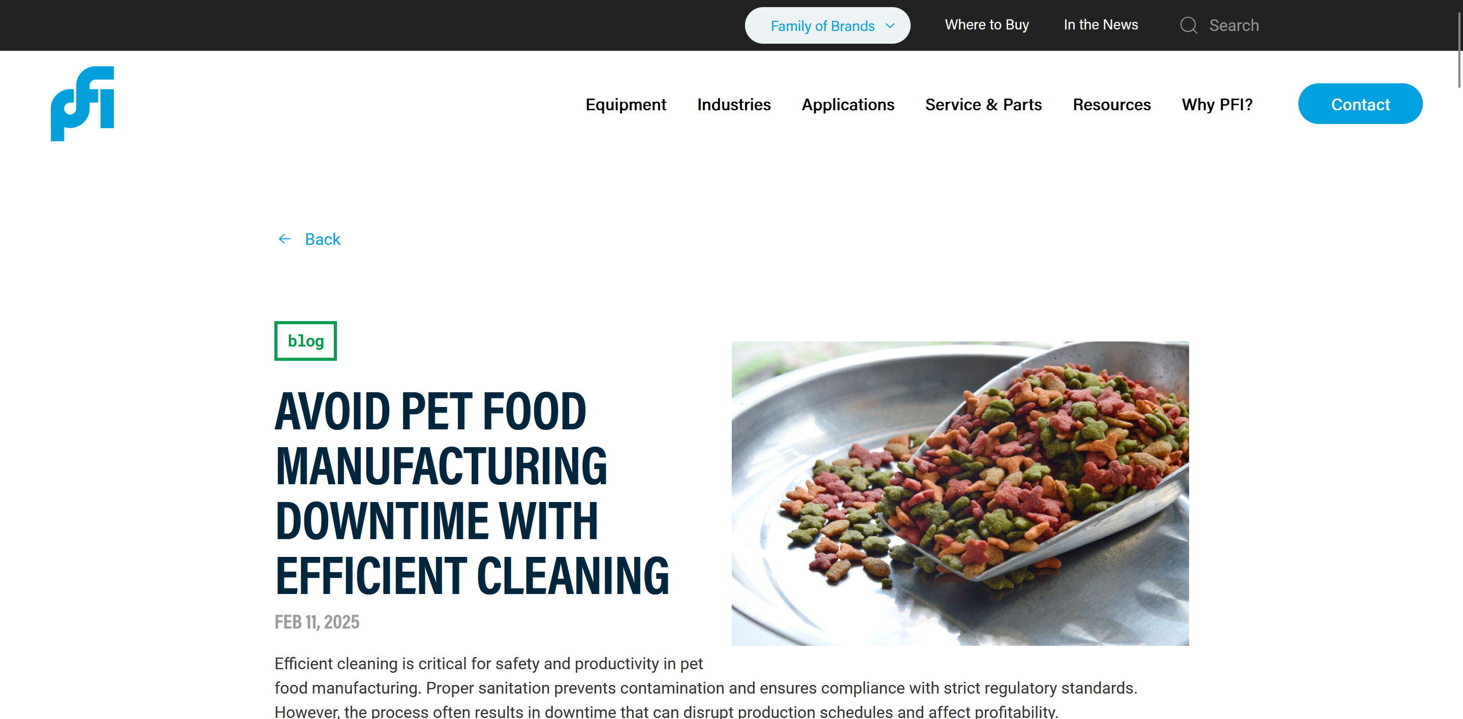 [Blog] How to Avoid Pet Food Manufacturing Downtime