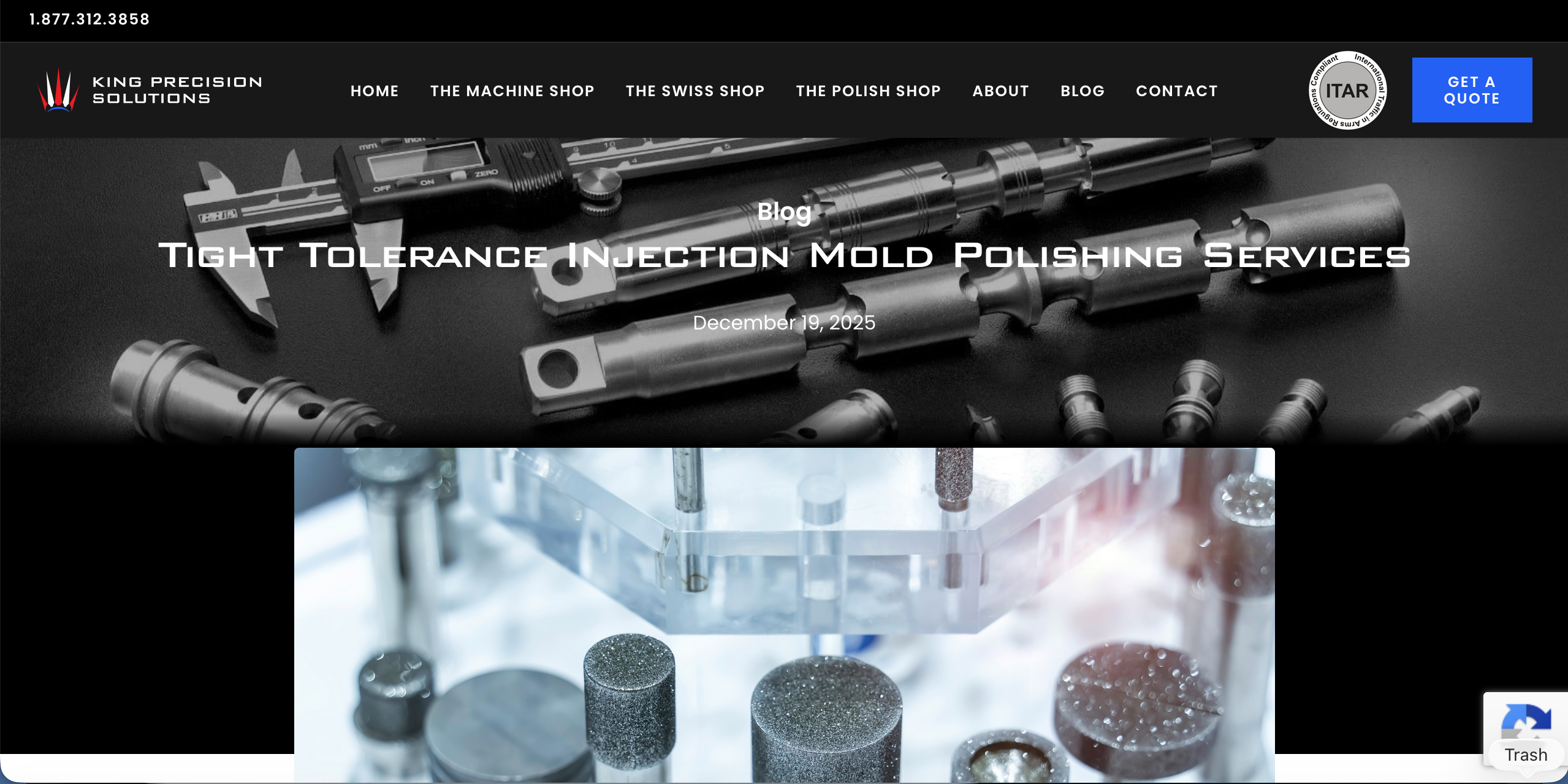 King Precision Solutions tight tolerance injection mold polishing services page